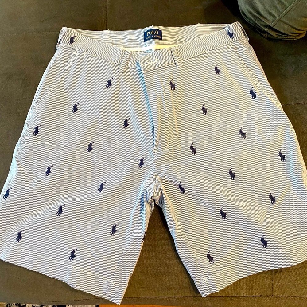 Polo Ralph Lauren Mens Stretch Classic Fit Flat-Front 9" Pony Logo Chino Shorts